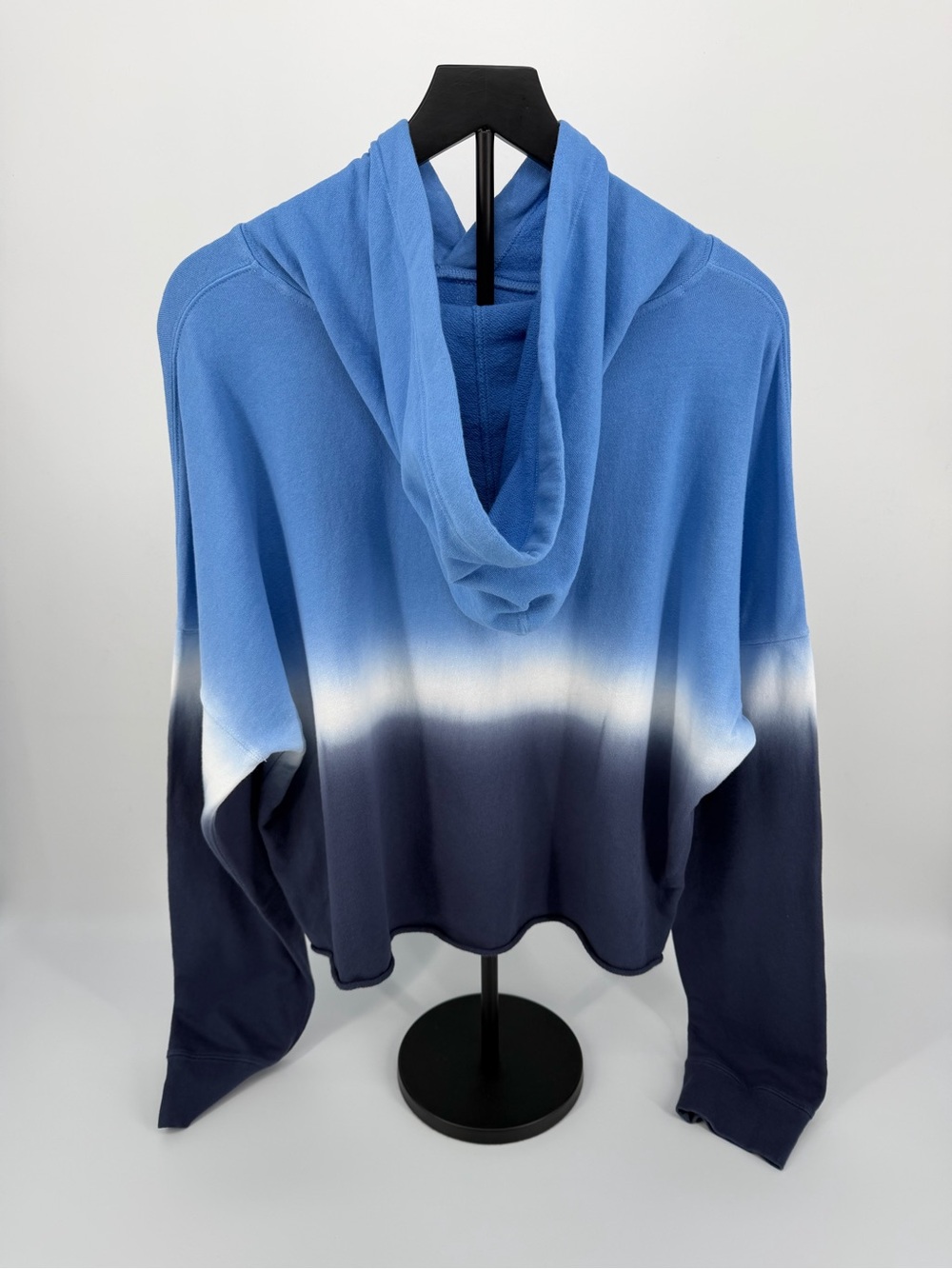 Calvin Klein Jeans Blue Ombre Cropped Pullover Hoodie - Picture 3 of 11